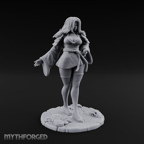 Kimono Flowing Swords Sheathed Human Samurai Miniature for Dungeons and Dragons, Pathfinder or other TTRPGs