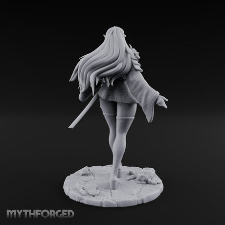 Kimono Flowing Swords Sheathed Human Samurai Miniature for Dungeons and Dragons, Pathfinder or other TTRPGs