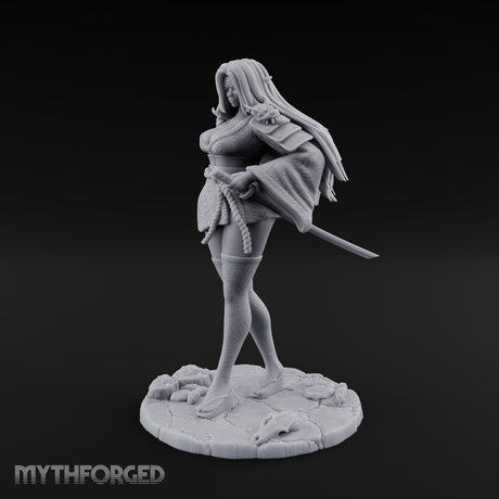 Kimono Flowing Swords Sheathed Human Samurai Miniature for Dungeons and Dragons, Pathfinder or other TTRPGs