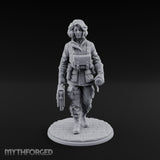 Kit Bag Lugging Pistol Swinging Human Resistance Fighter Miniature for Dungeons and Dragons, Pathfinder or other TTRPGs