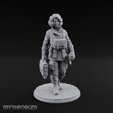 Kit Bag Lugging Pistol Swinging Human Resistance Fighter Miniature for Dungeons and Dragons, Pathfinder or other TTRPGs