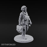 Kit Bag Lugging Pistol Swinging Human Resistance Fighter Miniature for Dungeons and Dragons, Pathfinder or other TTRPGs
