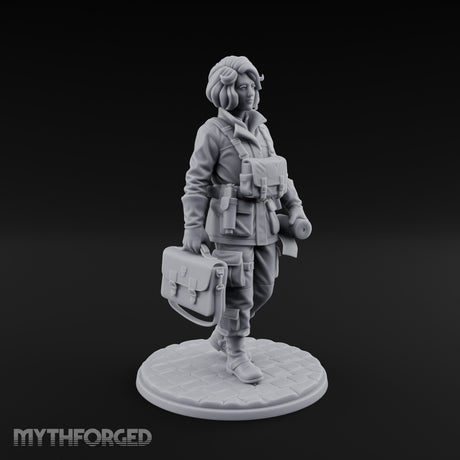 Kit Bag Lugging Pistol Swinging Human Resistance Fighter Miniature for Dungeons and Dragons, Pathfinder or other TTRPGs