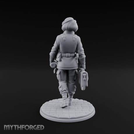 Kit Bag Lugging Pistol Swinging Human Resistance Fighter Miniature for Dungeons and Dragons, Pathfinder or other TTRPGs