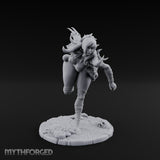 Knee Raised Charging Tiefling Warrior Miniature for Dungeons and Dragons, Pathfinder or other TTRPGs