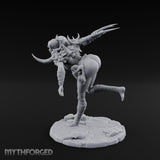 Knee Raised Charging Tiefling Warrior Miniature for Dungeons and Dragons, Pathfinder or other TTRPGs