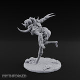 Knee Raised Charging Tiefling Warrior Miniature for Dungeons and Dragons, Pathfinder or other TTRPGs