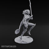 Knee Rising Sword Aloft Human Warrior Miniature for Dungeons and Dragons, Pathfinder or other TTRPGs