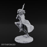 Knee Rising Sword Aloft Human Warrior Miniature for Dungeons and Dragons, Pathfinder or other TTRPGs