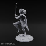Knee Rising Sword Aloft Human Warrior Miniature for Dungeons and Dragons, Pathfinder or other TTRPGs
