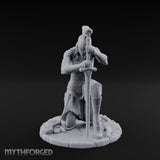 Kneeling In Prayer Human Paladin Miniature for Dungeons and Dragons, Pathfinder or other TTRPGs