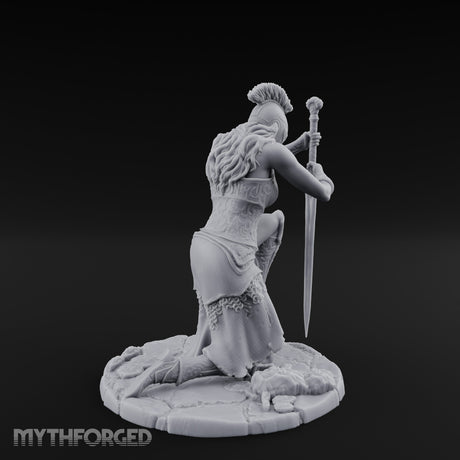Kneeling In Prayer Human Paladin Miniature for Dungeons and Dragons, Pathfinder or other TTRPGs