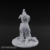 Kneeling In Prayer Human Paladin Miniature for Dungeons and Dragons, Pathfinder or other TTRPGs