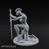 Kneeling In Prayer Human Paladin Miniature for Dungeons and Dragons, Pathfinder or other TTRPGs