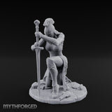 Kneeling In Prayer Human Paladin Miniature for Dungeons and Dragons, Pathfinder or other TTRPGs