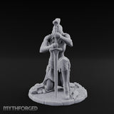 Kneeling In Prayer Human Paladin Miniature for Dungeons and Dragons, Pathfinder or other TTRPGs