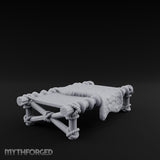 Knot-Rosette Cross-Braced Pirate Rope Cot Miniature for Dungeons and Dragons, Pathfinder or other TTRPGs