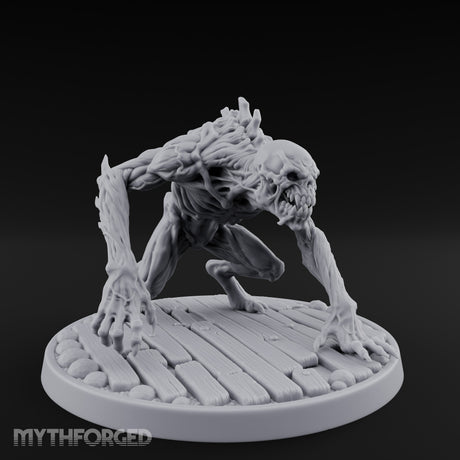 Knuckle Dragging Fang Baring Ghoul Miniature for Dungeons and Dragons, Pathfinder or other TTRPGs