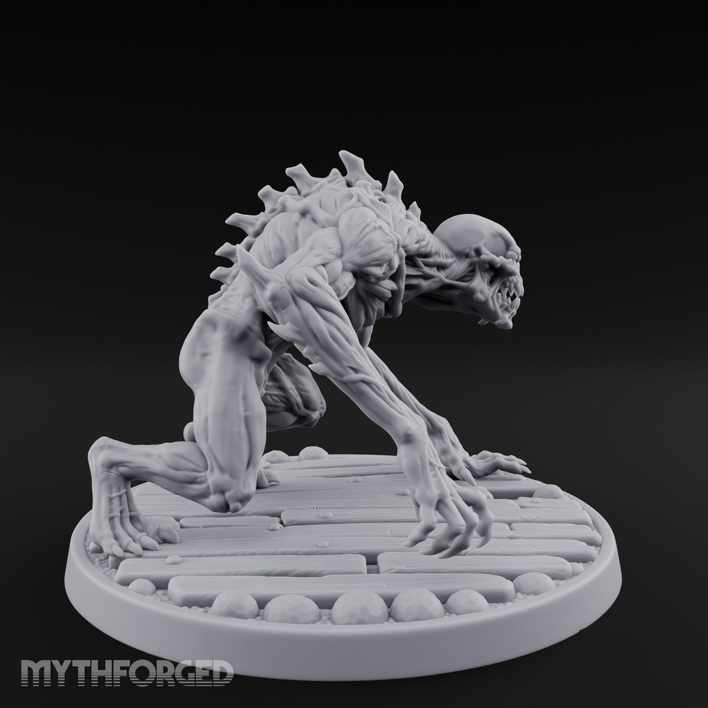 Knuckle Dragging Fang Baring Ghoul Miniature for Dungeons and Dragons, Pathfinder or other TTRPGs