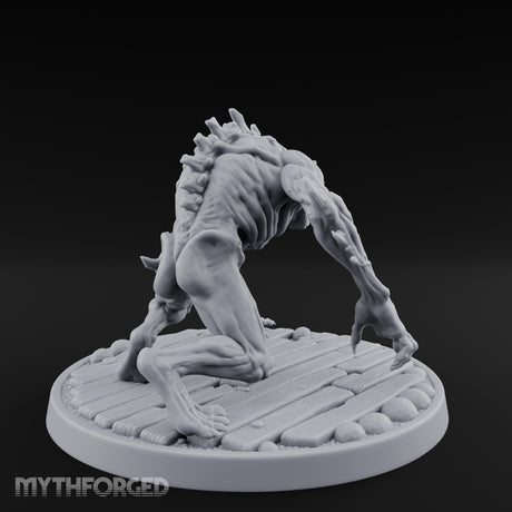Knuckle Dragging Fang Baring Ghoul Miniature for Dungeons and Dragons, Pathfinder or other TTRPGs