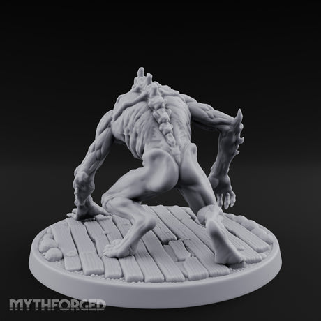 Knuckle Dragging Fang Baring Ghoul Miniature for Dungeons and Dragons, Pathfinder or other TTRPGs