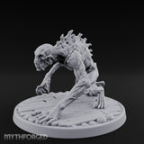 Knuckle Dragging Fang Baring Ghoul Miniature for Dungeons and Dragons, Pathfinder or other TTRPGs