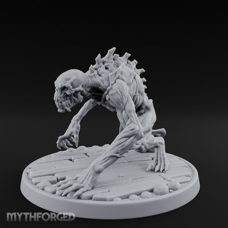 Knuckle Dragging Fang Baring Ghoul Miniature for Dungeons and Dragons, Pathfinder or other TTRPGs