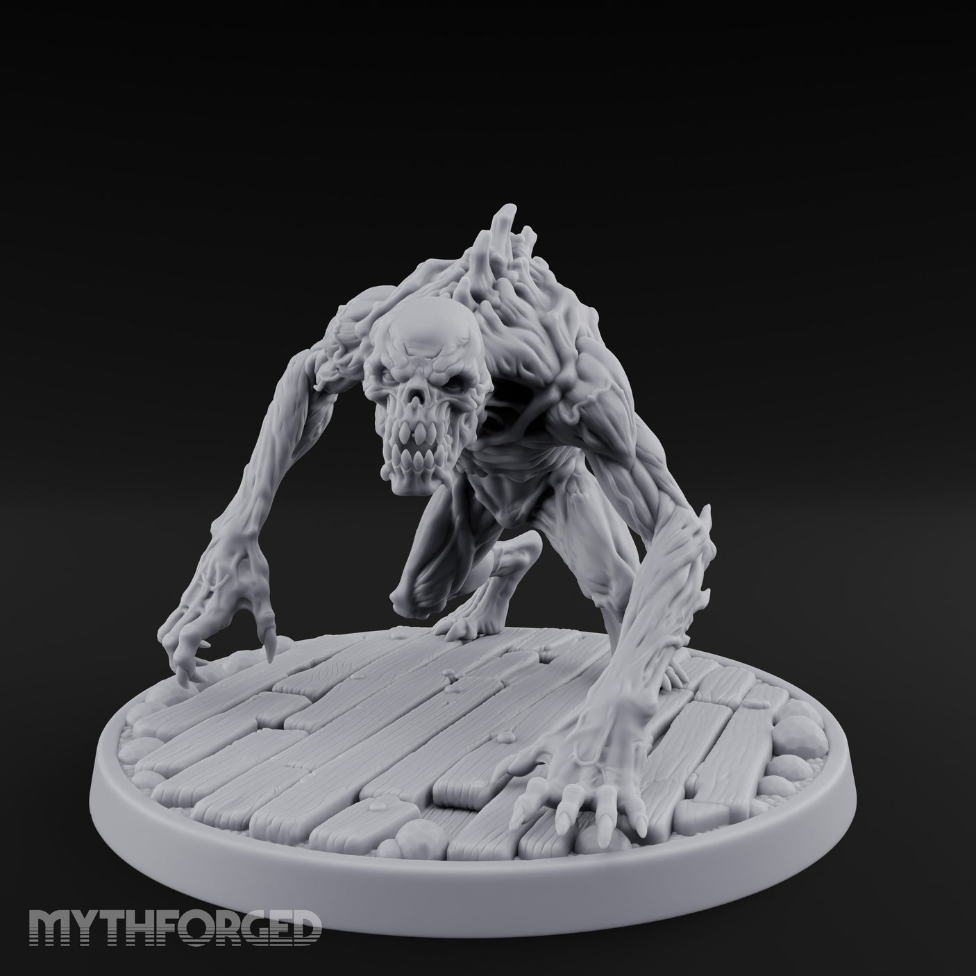 Knuckle Dragging Fang Baring Ghoul Miniature for Dungeons and Dragons, Pathfinder or other TTRPGs
