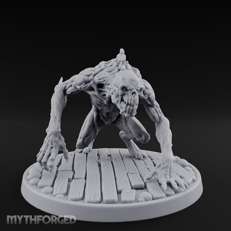 Knuckle Dragging Fang Baring Ghoul Miniature for Dungeons and Dragons, Pathfinder or other TTRPGs
