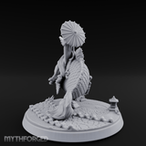 Fan Flourishing Koi Mage Miniature for Dungeons and Dragons, Pathfinder or other TTRPGs