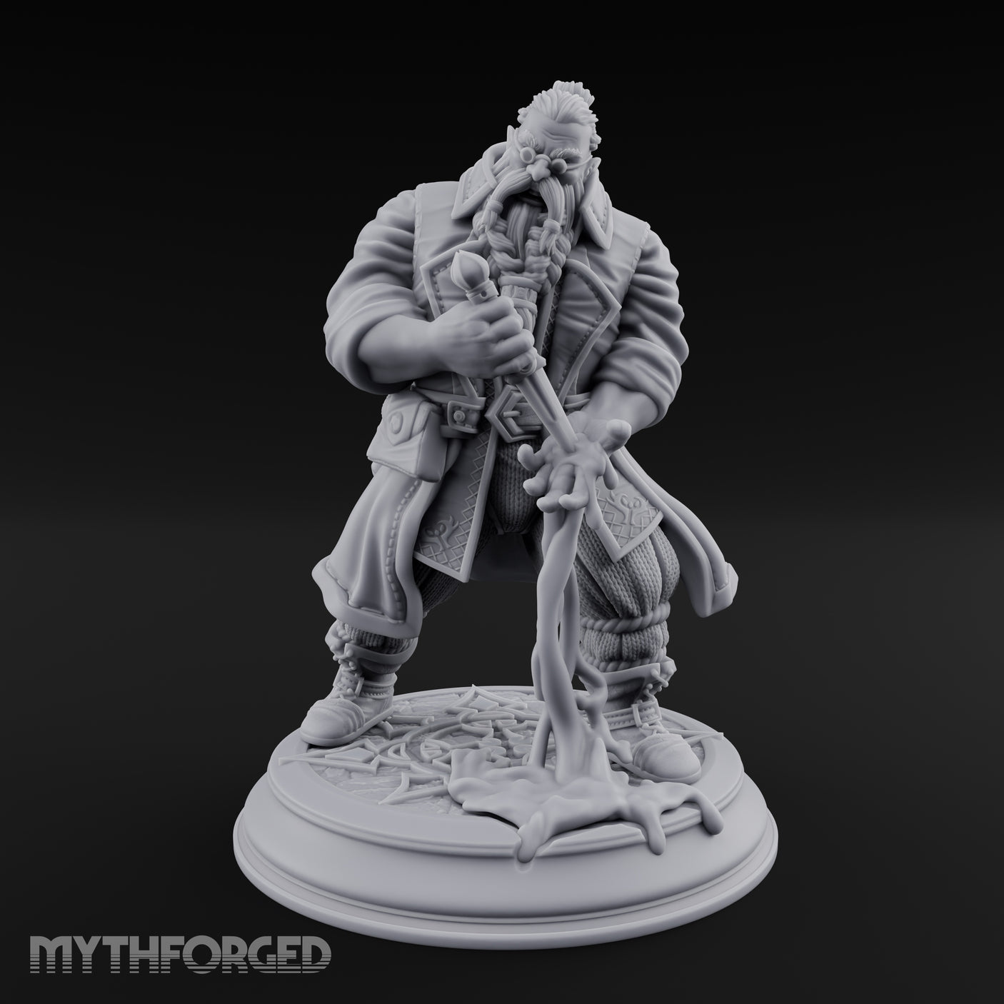 Blade Drawing Dwarf Duelist Miniature for Dungeons and Dragons, Pathfinder or other TTRPGs