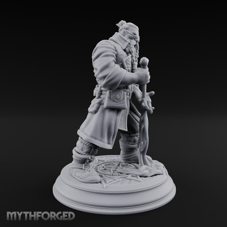 Blade Drawing Dwarf Duelist Miniature for Dungeons and Dragons, Pathfinder or other TTRPGs
