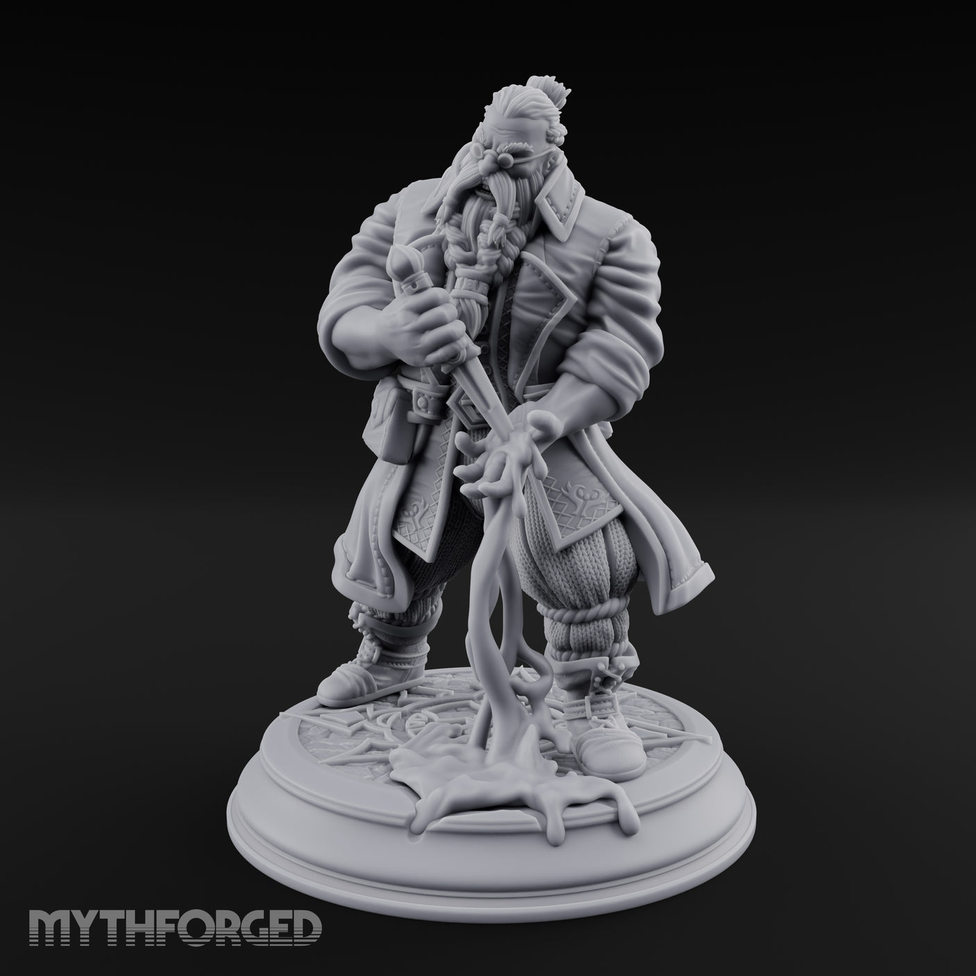 Blade Drawing Dwarf Duelist Miniature for Dungeons and Dragons, Pathfinder or other TTRPGs
