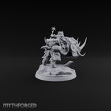 Tusks Out, Shield Slung Woolly Rhinoceros Mount