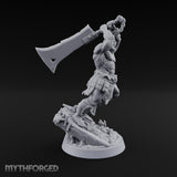 Overhead Cleave Orc Barbarian Miniature for Dungeons and Dragons, Pathfinder or other TTRPGs