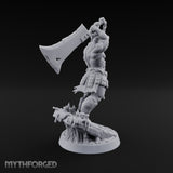 Overhead Cleave Orc Barbarian Miniature for Dungeons and Dragons, Pathfinder or other TTRPGs