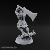 Overhead Cleave Orc Barbarian Miniature for Dungeons and Dragons, Pathfinder or other TTRPGs