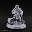 Tankard Toasting Dwarf Brewmaster Miniature for Dungeons and Dragons, Pathfinder or other TTRPGs