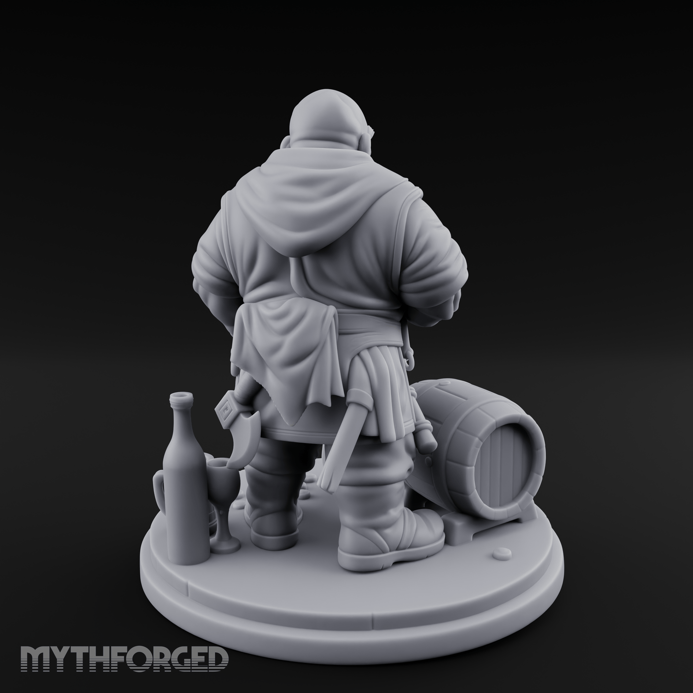 Tankard Toasting Dwarf Brewmaster Miniature for Dungeons and Dragons, Pathfinder or other TTRPGs