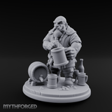 Tankard Toasting Dwarf Brewmaster Miniature for Dungeons and Dragons, Pathfinder or other TTRPGs