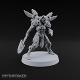 The Temple Cat Went Orbital Tabaxi Female Warrior with Ankh Spear and Winged Backpack