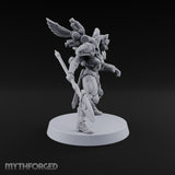 The Temple Cat Went Orbital Tabaxi Female Warrior with Ankh Spear and Winged Backpack