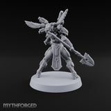 The Temple Cat Went Orbital Tabaxi Female Warrior with Ankh Spear and Winged Backpack