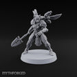 The Temple Cat Went Orbital Tabaxi Female Warrior with Ankh Spear and Winged Backpack