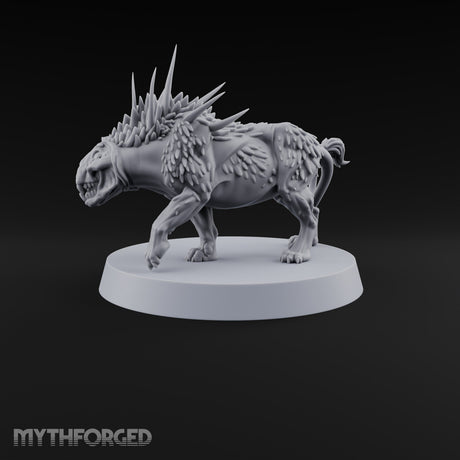 Peeled Face, Raised Hackles Krenshar Spined Skull-Faced Feline — A
