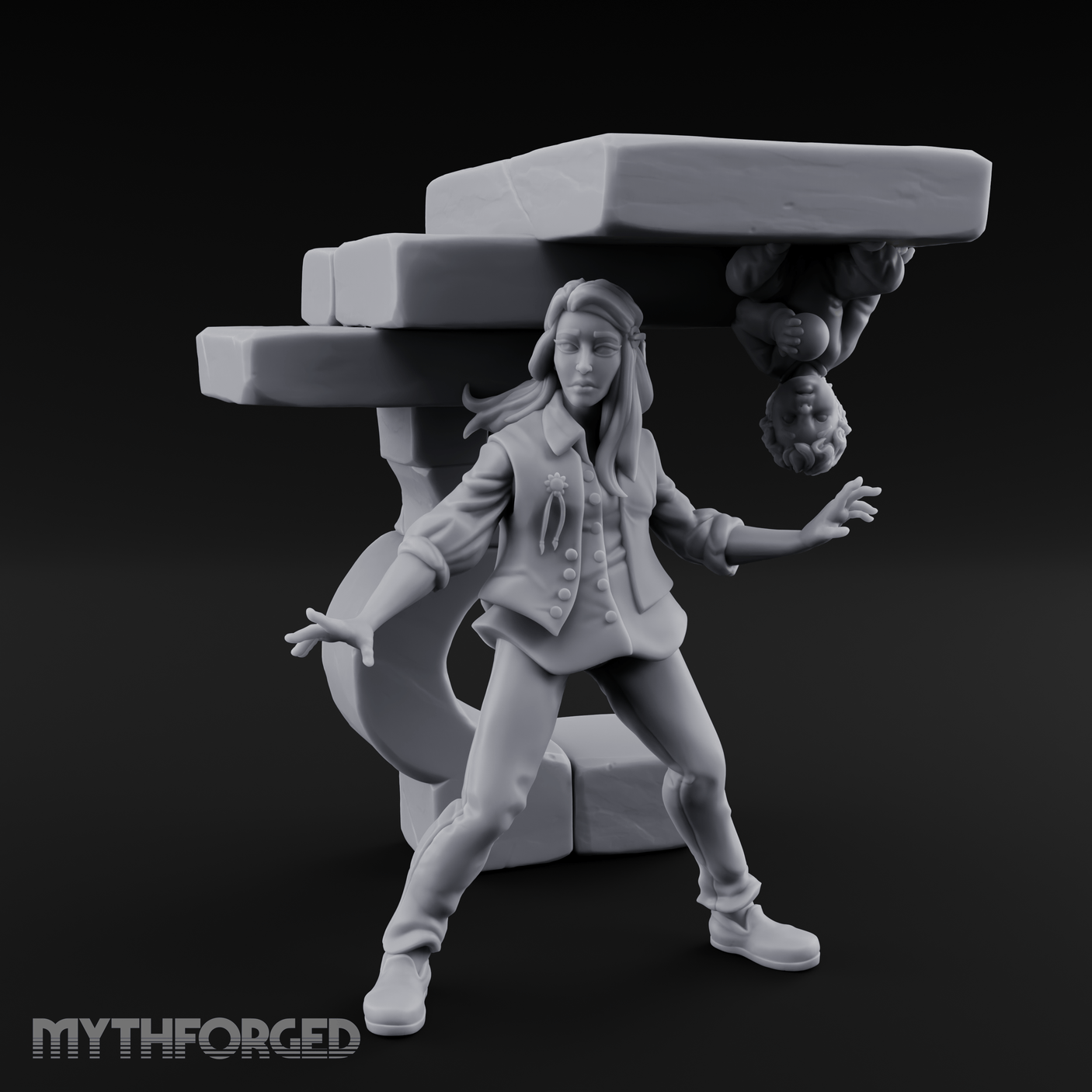 Juggling Heads Human Entertainer Miniature for Dungeons and Dragons, Pathfinder or other TTRPGs
