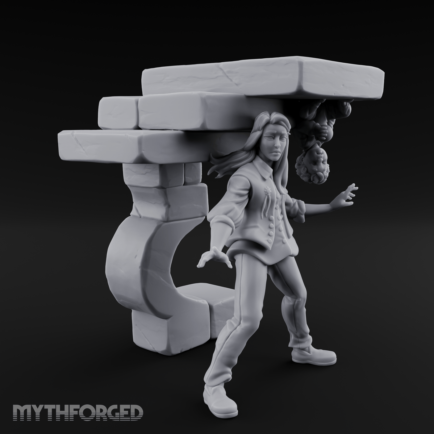 Juggling Heads Human Entertainer Miniature for Dungeons and Dragons, Pathfinder or other TTRPGs