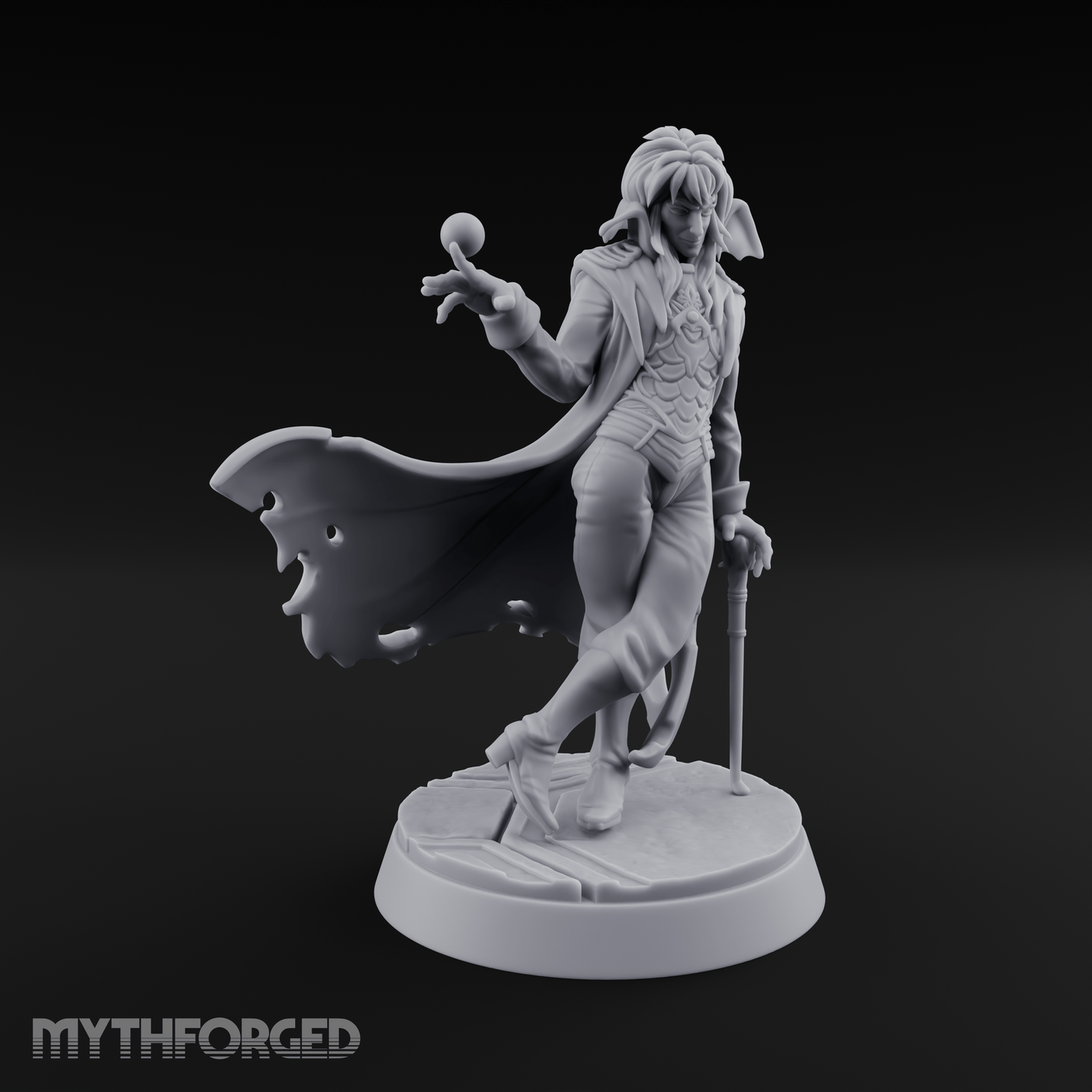 Orb Conjuring Tiefling Sorcerer Miniature for Dungeons and Dragons, Pathfinder or other TTRPGs