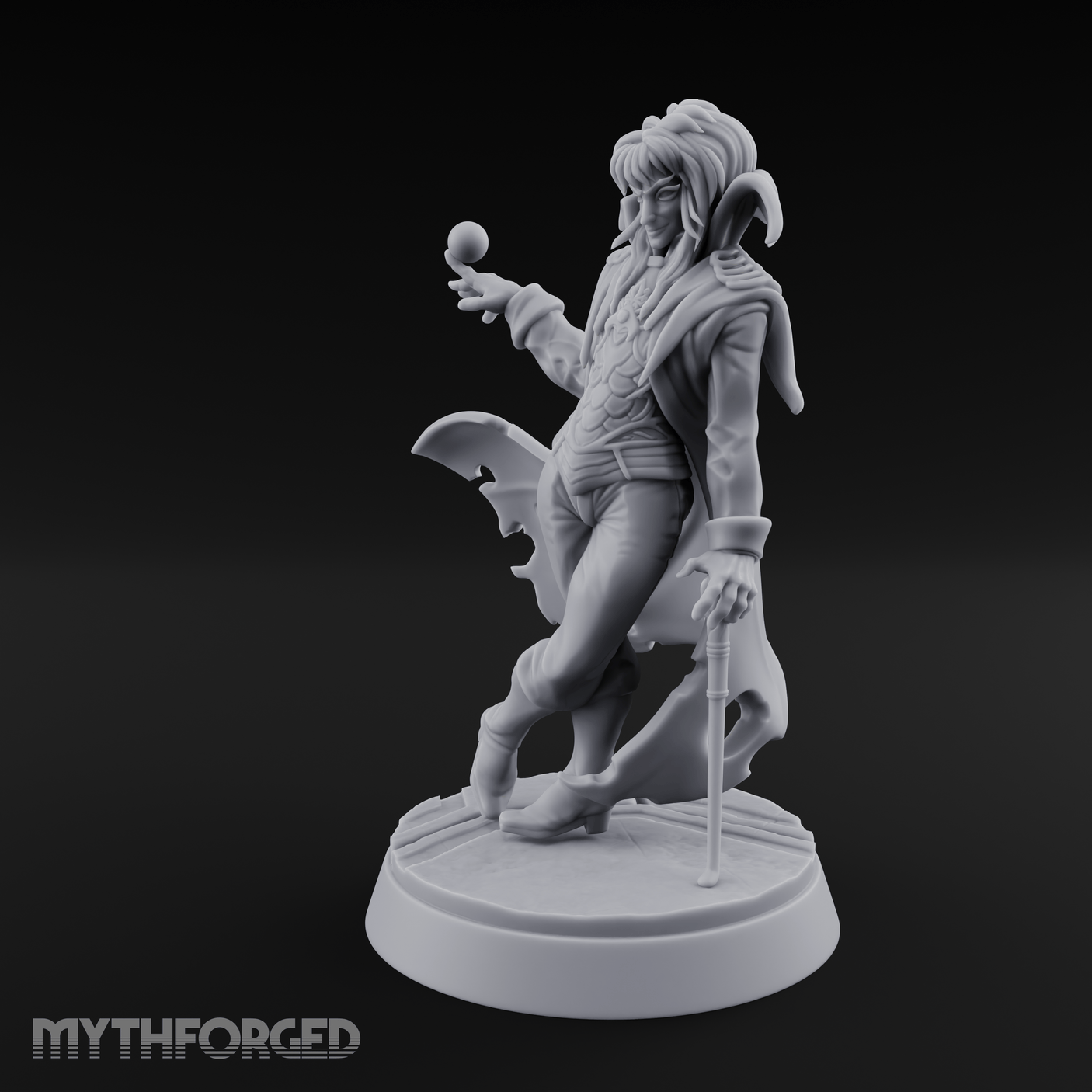 Orb Conjuring Tiefling Sorcerer Miniature for Dungeons and Dragons, Pathfinder or other TTRPGs