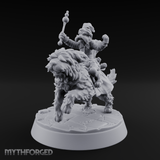 Halfling Doggie Rider Miniature for Dungeons and Dragons, Pathfinder or other TTRPGs